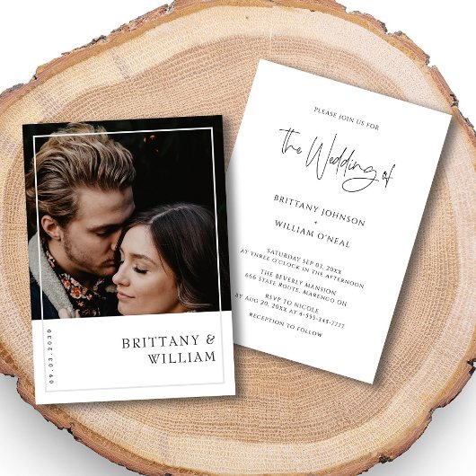 Faire-part de mariage photo personnalisée minimali