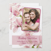 Faire-part de mariage photo Pink Cymbidium Orchid (Devant / Derrière)