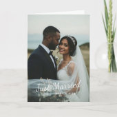 Faire-Part de Mariage Photo Plié 'Just Married' (Devant)