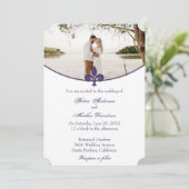 Faire-part de mariage photo Purple Fleur de Lis (Debout devant)