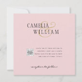Faire-part de mariage photo QR Code rose saumonée (Devant)