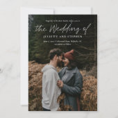 Faire-part de mariage photo QR code simple écritur (Devant)