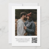Faire-part de mariage photo QR code simple écritur (Dos)