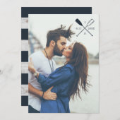 Faire-part de mariage PHOTO | Rames Rustique Nauti (Devant / Derrière)