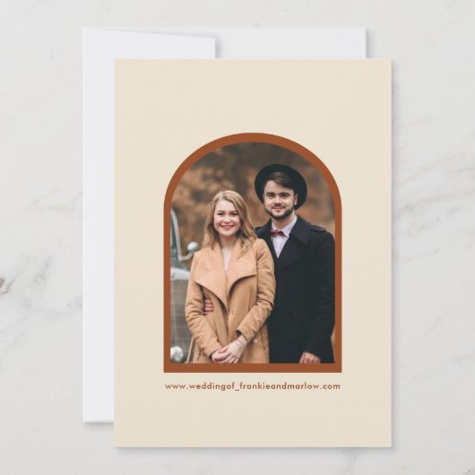 Faire-part de mariage photo Retro Boho Super Arché (Dos)