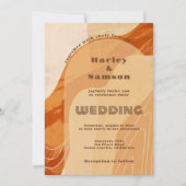 Faire-part de mariage photo, rétro brûlé orange (Devant)
