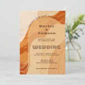 Faire-part de mariage photo, rétro brûlé orange (Debout devant)