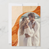 Faire-part de mariage photo, rétro brûlé orange (Dos)