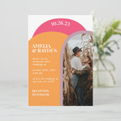 Faire-part de mariage photo Retro les années 70 Ar (Debout devant)