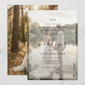 Faire-part de mariage photo romantique (Devant / Derrière)