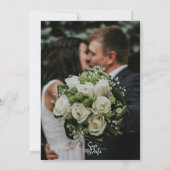 Faire-part de mariage Photo Rose Blanche Verdure A (Dos)