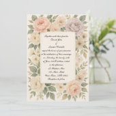 Faire-part de mariage photo Rose classique (Debout devant)