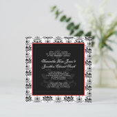 Faire-part de mariage photo rouge blanc et noir Da (Debout devant)