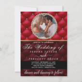 Faire-part de mariage photo rouge fantaisie (Devant)