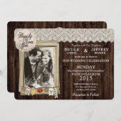 Faire-part de mariage photo rustique (Devant / Derrière)