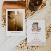 Faire-part de mariage photo rustique de destinatio