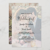 Faire-part de mariage photo rustique et élégant (Devant / Derrière)