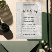 Faire-part de mariage photo simple B&W avec Monogr