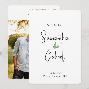 Faire-part de mariage photo simple contemporain