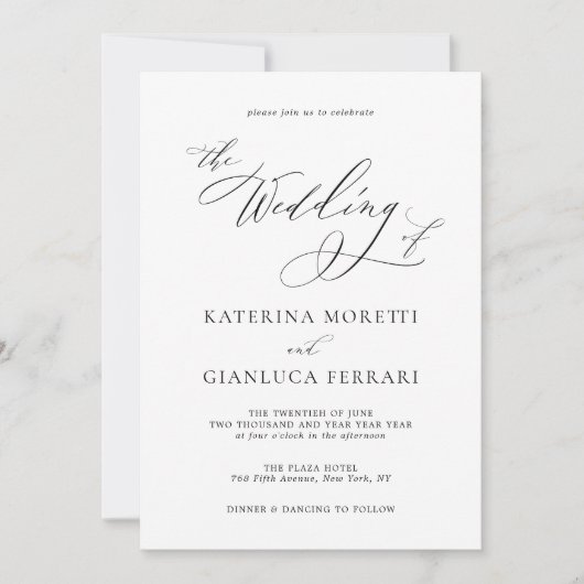 Faire-part de mariage photo simple et élégant avec (Devant)