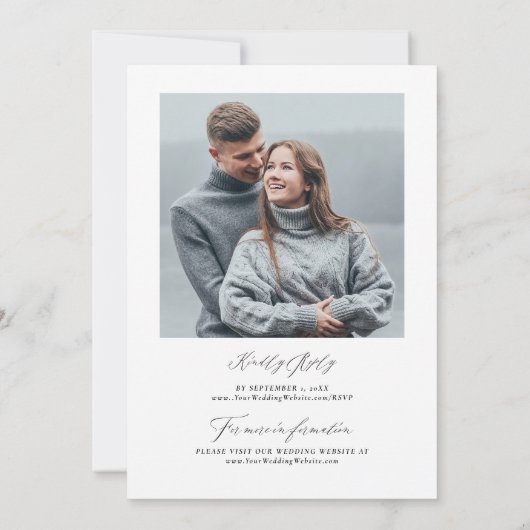 Faire-part de mariage photo simple et élégant avec (Dos)