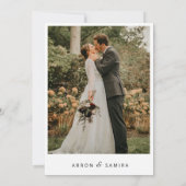 Faire-part de mariage photo simple moderne (Dos)