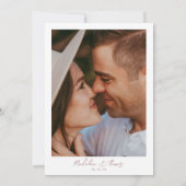 Faire-part de mariage photo simple Rose Dusty (Dos)