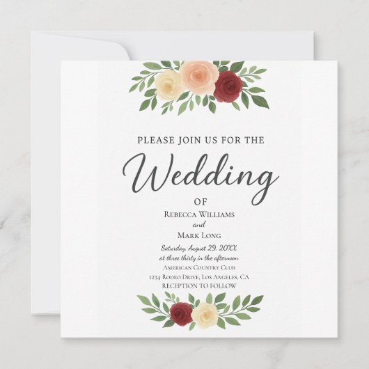 Faire-part de mariage photo simple superposé (Devant)