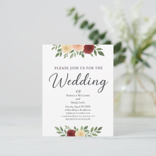 Faire-part de mariage photo simple superposé (Debout devant)