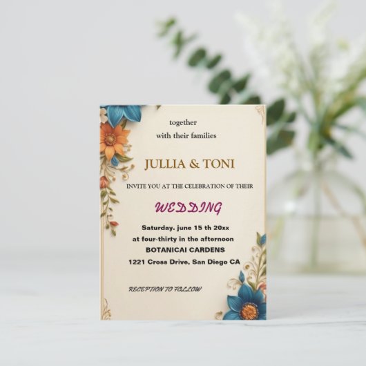 Faire-part de mariage photo simple superposition n (Debout devant)