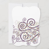 Faire-part de mariage photo spirales violettes boh (Dos)