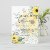 Faire-part de mariage photo Sunflower moderne (Debout devant)