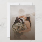 Faire-part de mariage photo superposition noir et (Dos)