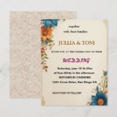 Faire-part de mariage photo superposition noir et  (Devant / Derrière)