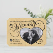 Faire-part de mariage photo sur mesure Tan & Black (Debout devant)