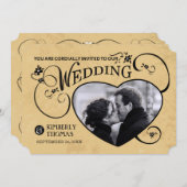 Faire-part de mariage photo sur mesure Tan & Black (Devant / Derrière)