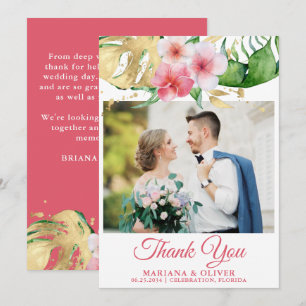 Faire-part de mariage photo tropical palmiers flor