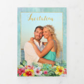 Faire-part de mariage photo tropicale (Page de couverture)