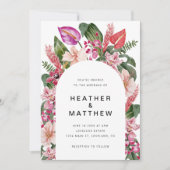 Faire-part de mariage photo tropicale colorée (Devant)