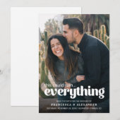 Faire-part de mariage photo typographie drôle (Devant / Derrière)