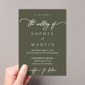 Faire-part de mariage photo vert olive moderne (In situ (ordinateur de poche))