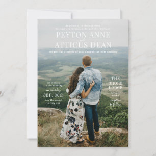 Faire-part de mariage photo verticale Atmosphère