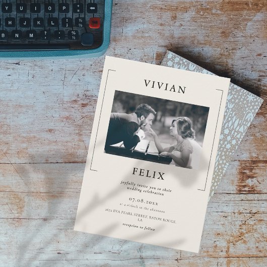 Faire-part de mariage photo vintage