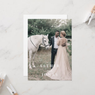 Faire-part de mariage photo vintage Script