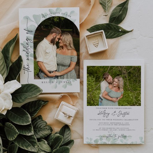 Faire-part de mariage photo Whimsical Eucalyptus