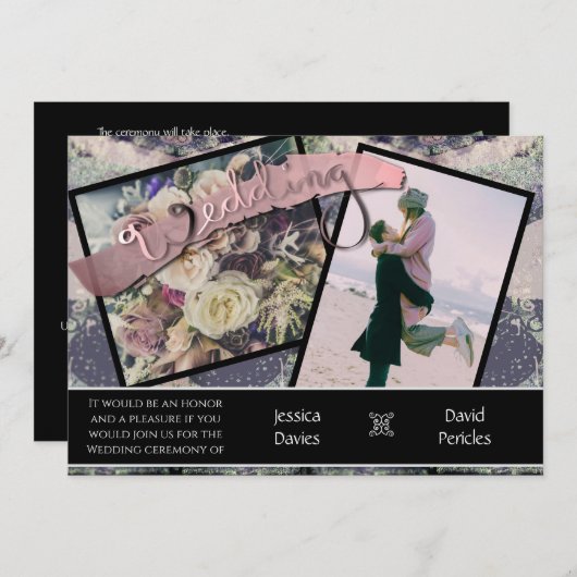 Faire-part de mariage Photos&Steampunk (Devant / Derrière)