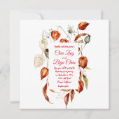 Faire-part de mariage Physalis (lanterne chinoise) (Devant)