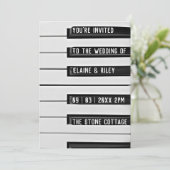 Faire-part de mariage Piano Touches Music=Amour (Debout devant)