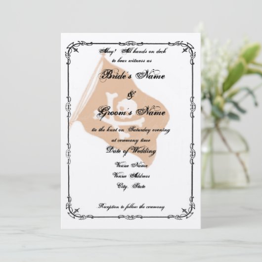Faire-part de mariage pirate (Debout devant)