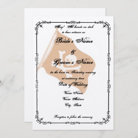 Faire-part de mariage pirate (Devant / Derrière)